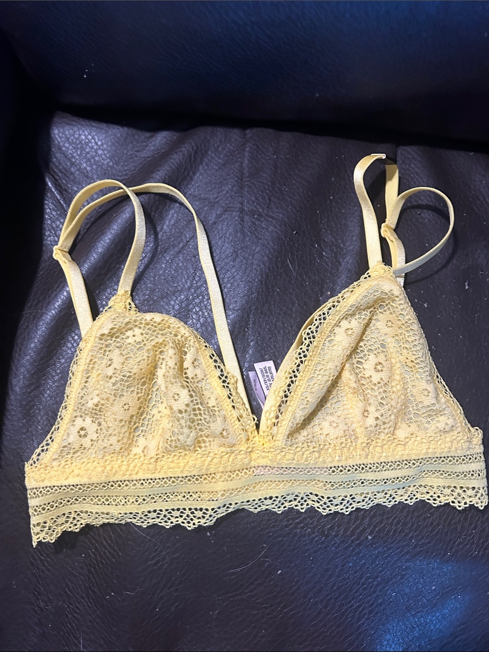 Victoria's Secret Pale Yellow Lace Triangle Bralette